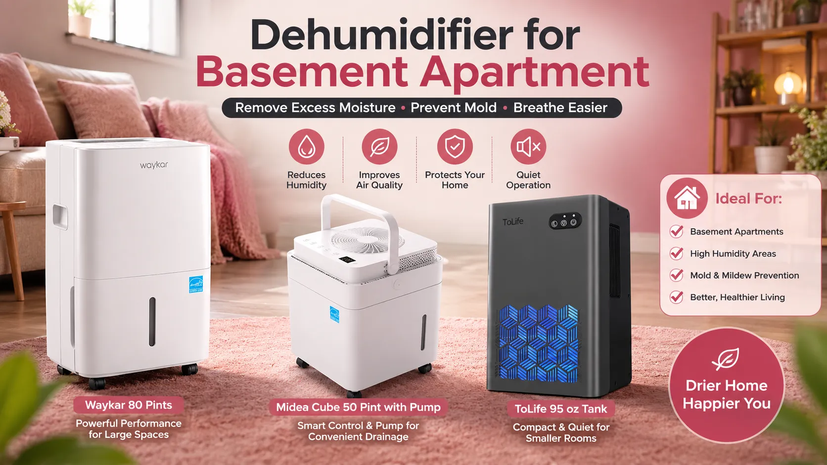 Best Dehumidifier for Basement Apartment(2026)