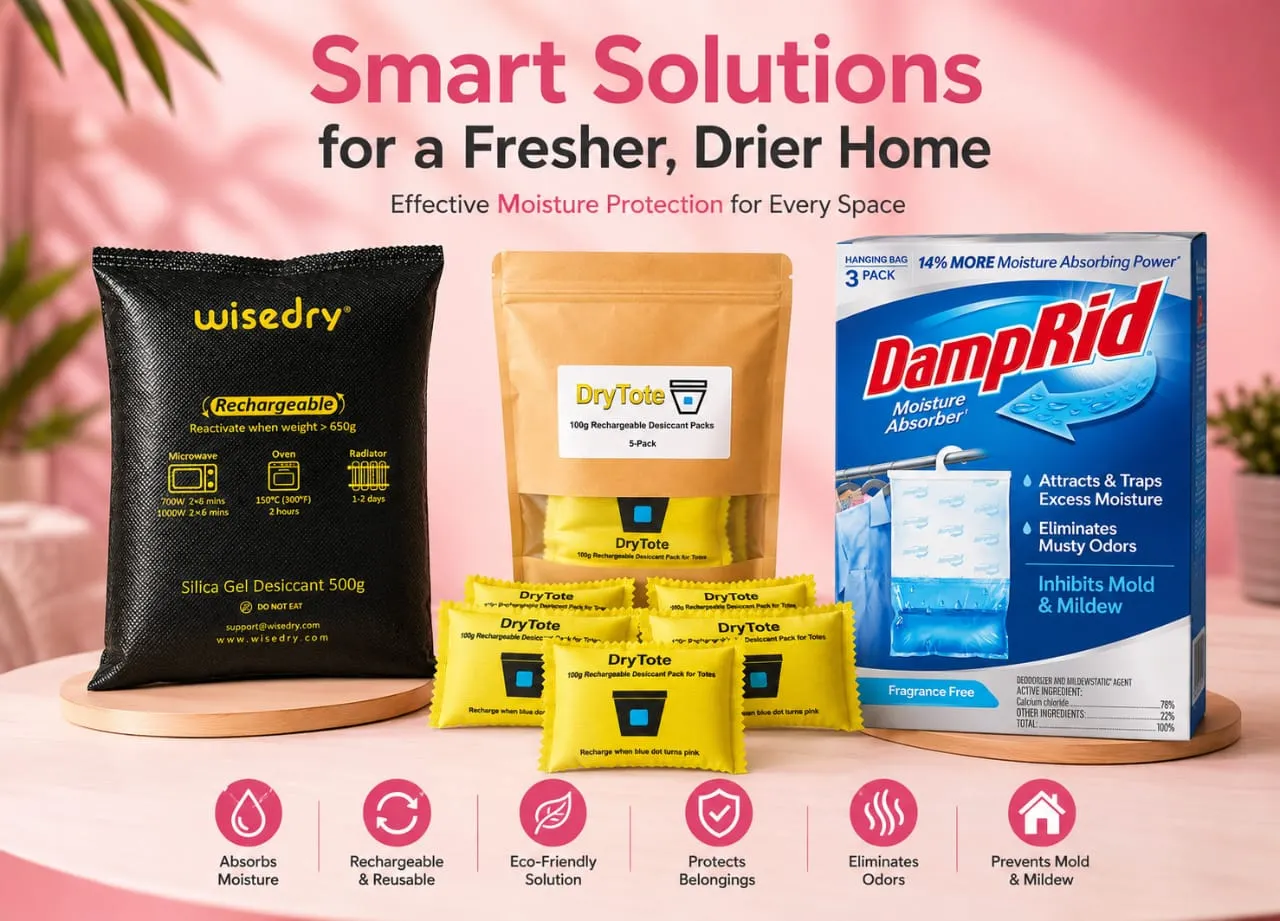 Stop dampness in closets, storage bins & small spaces. Find the 7 best moisture absorbers for 2026 to prevent mold and protect belongings.